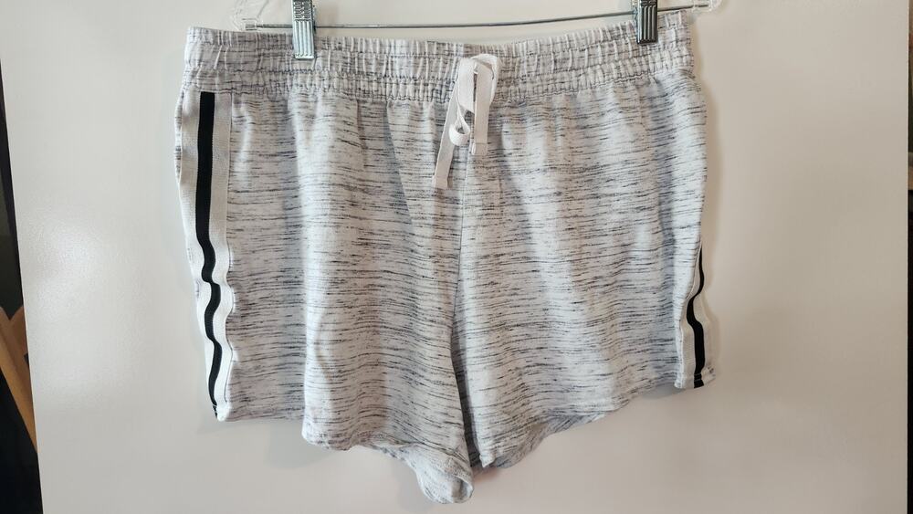 Bobbie Brooks Plus Size 1X Lounge Shorts Gray Marled Space Dye Drawstring #398